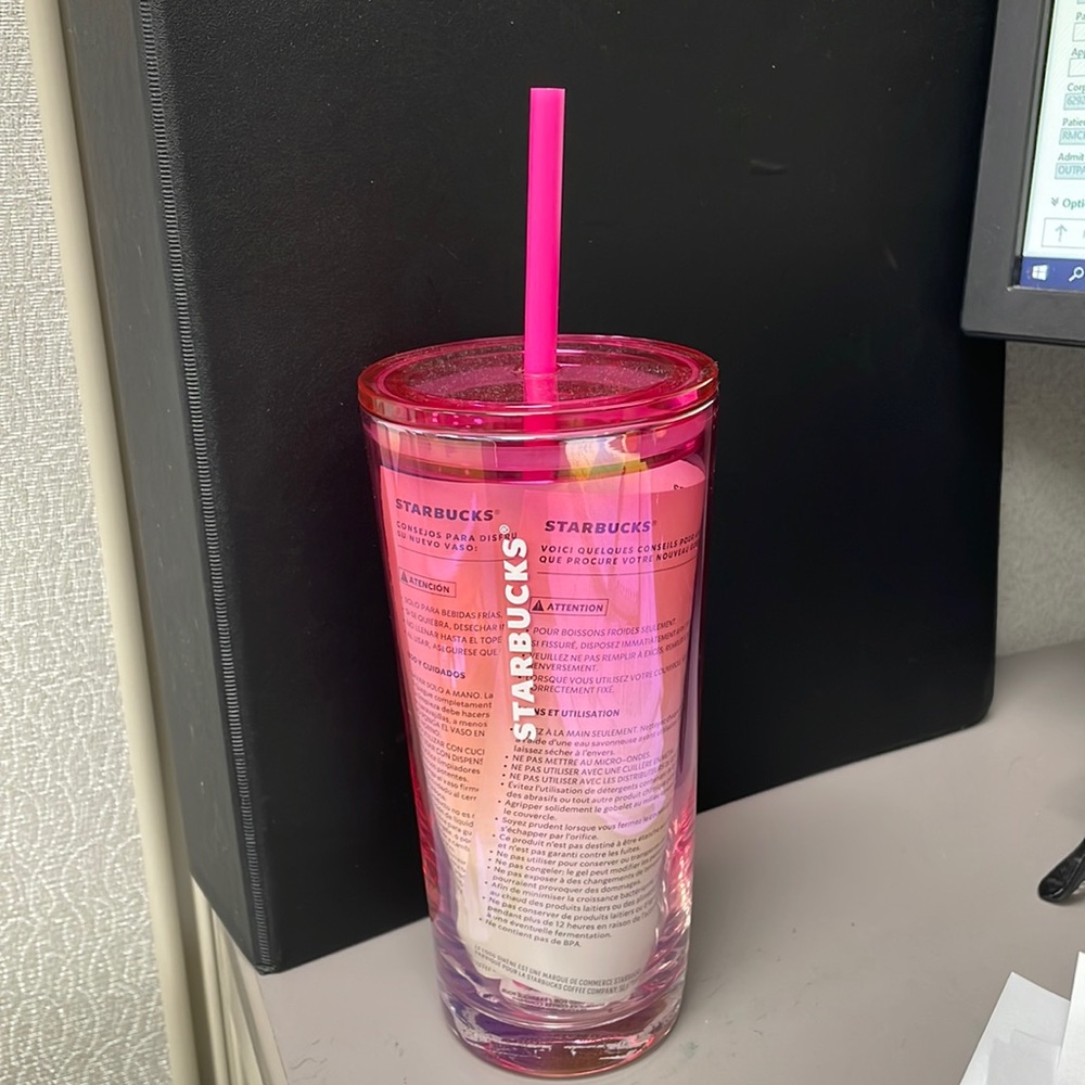 Starbucks New Release 2023 Bubblegum Pink Gradient Glass Cup Tumbler